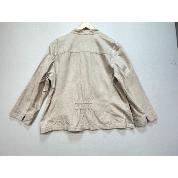 Talbots Womens Linen Blend Blazer Jacket Sze18 Beige Casual Button Front Pockets - Picture 7 of 11
